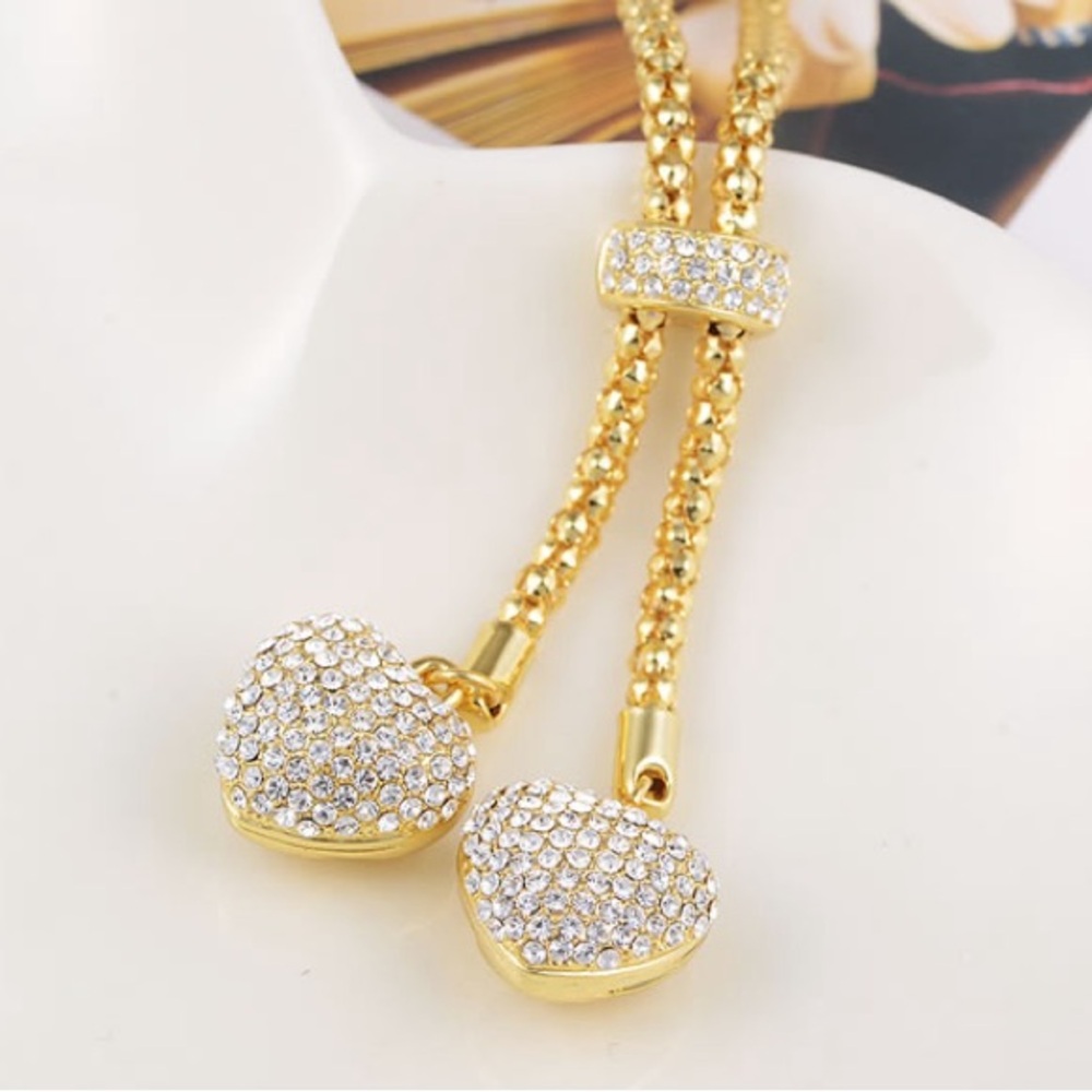 Lariat necklace with Austrian crystals
